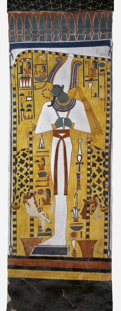 Egipto, Tebas, Luxor, Valle de las Reinas, Tumba de Nefertari, pintura mural de Osiris en la cámara funeraria de la dinastía XIX de Egyptian 19th Dynasty