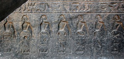 Antigüedad egipcia: detalle de un relieve que decora los emblemas de los territorios conquistados por el Faraón Ramsés II (1292-1186 a.C.). Templo de Luxor. Ribera Este (Tebas), Egipto de Egyptian 19th Dynasty