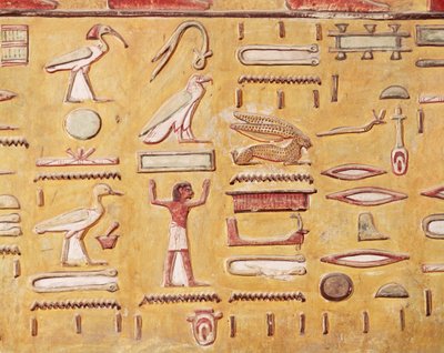 Jeroglíficos, de la Tumba de Seti I, Nuevo Reino de Egyptian 19th Dynasty