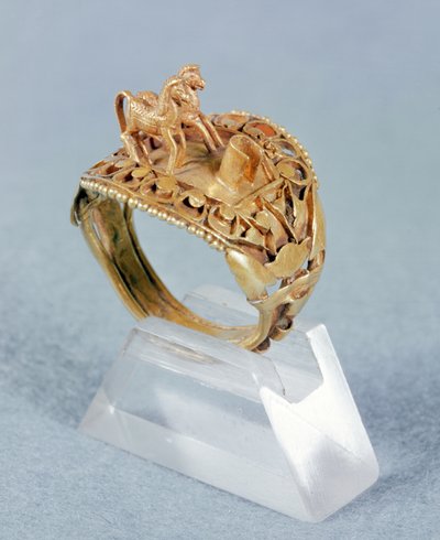 Anillo de caballo de Ramsés II (1279-1213) Reino Nuevo (oro) de Egyptian 19th Dynasty
