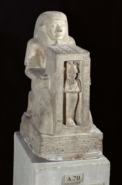 Estatua naofórica del escriba real, Seti, con Osiris en el naos, Nuevo Reino, c.1279-1213 a.C. de Egyptian 19th Dynasty