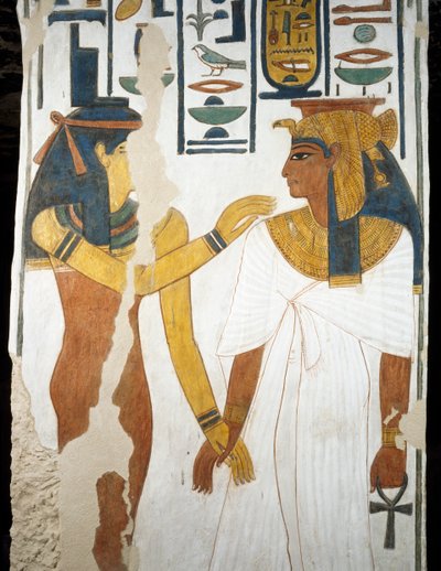 Nefertari, (detalle), segunda cámara de la Tumba de Nefertari, Valle de las Reinas, Luxor, Tebas de Egyptian 19th Dynasty
