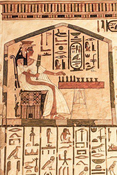 Nefertari jugando senet (pintura mural) de Egyptian 19th Dynasty