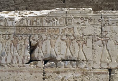 Relieve, Templo de Ramsés II, Abidos, Egipto, Civilización egipcia, Reino Nuevo, Dinastía XIX (foto) de Egyptian 19th Dynasty