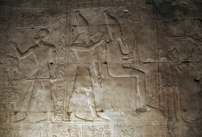 Relieve, Templo de Seti I, Abidos, Egipto, Civilización egipcia, Reino Nuevo, Dinastía XIX (foto) de Egyptian 19th Dynasty