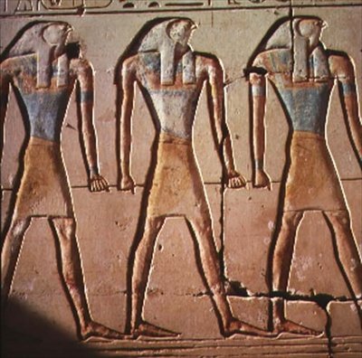 Relieve que representa a Horus, del Templo de Ramsés II, c.1298 a.C. de Egyptian 19th Dynasty