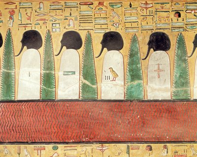 Relieve que representa dioses de cabeza negra en el Inframundo, de la Tumba de Seti I (r.1294-1279 a.C.) Nuevo Reino de Egyptian 19th Dynasty