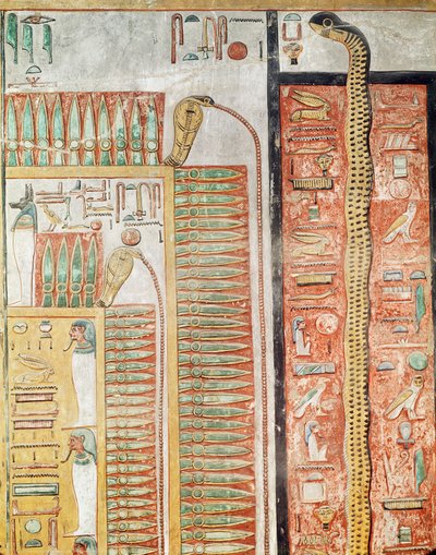 Relieve que representa el camino que los muertos deben cruzar hacia la otra vida, de la Tumba de Seti I (c.1294-1279 a.C.) Nuevo Reino de Egyptian 19th Dynasty