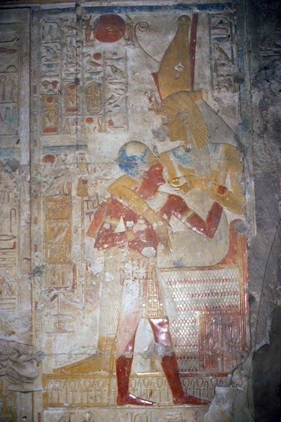 Relieve de Sethos I (1303-1290 a.C.) e Isis, Nuevo Reino de Egyptian 19th Dynasty