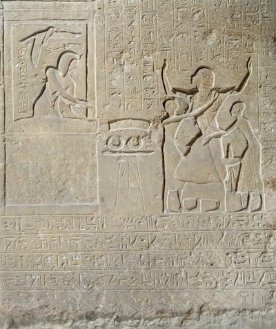 Estela de los collares, Hormin recibiendo el oro debido de Seti I (c.1303-1290 a.C.) Reino Nuevo de Egyptian 19th Dynasty