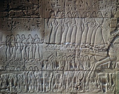 Las conquistas de Seti I en Siria y Palestina, relieve, muro exterior de la Gran Sala Hipóstila, Templo de Amón, Complejo del Templo de Karnak (Lista del Patrimonio Mundial de la Unesco de Egyptian 19th Dynasty
