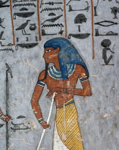 El dios Atum, fresco, cámara funeraria, Tumba de Ramsés I, Valle de los Reyes, Tebas de Egyptian 19th Dynasty