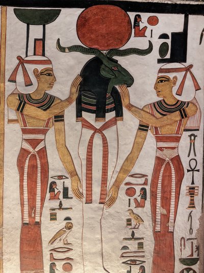 Valle de las Reinas, Tumba de Nefertari (pintura mural) de Egyptian 19th Dynasty