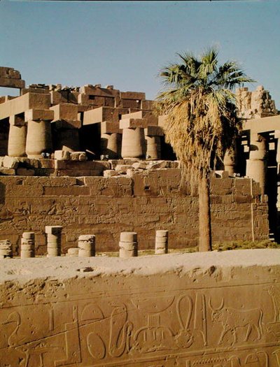 Muro de Ramsés II y el Templo de Tuthmosis de Egyptian 19th Dynasty