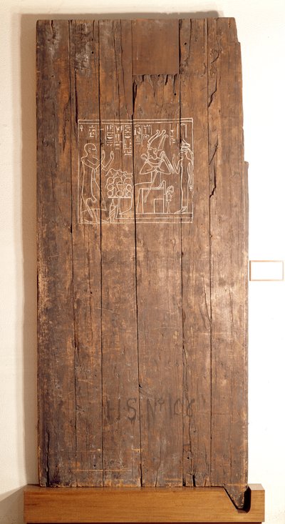 Puerta de madera de la tumba de Khonsuhotep, Nuevo Reino, c.1285 a.C. de Egyptian 19th Dynasty