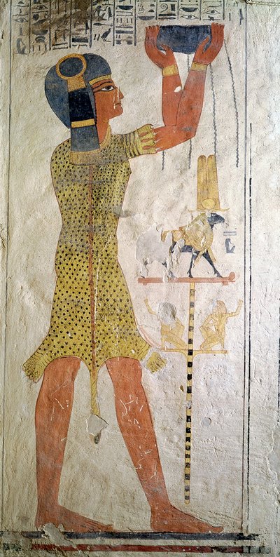 Un sacerdote Inmutef haciendo una ofrenda, de la tumba de Ramsés IX (r.1126-1108 a.C.) Reino Nuevo de Egyptian 20th Dynasty