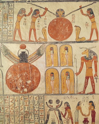 (detalle) del Libro de la Tierra, de la cámara funeraria de la Tumba de Ramsés VI (r.1143-1136 a.C.) Nuevo Reino de Egyptian 20th Dynasty