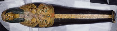 Tapa interior de la momia de Nesyamun, posiblemente encontrado en Deir El-Bahri, Nuevo Reino, c.1100 a.C. de Egyptian 20th Dynasty