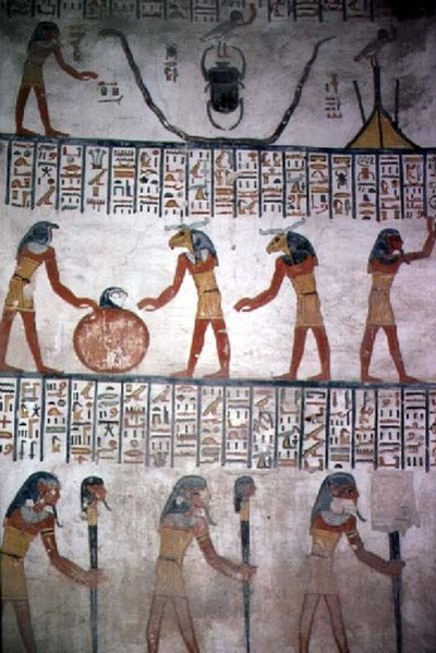 Mural de la Cámara I en la Tumba de Ramsés VI, Nuevo Reino (c.1145-1137 a.C.) de Egyptian 20th Dynasty