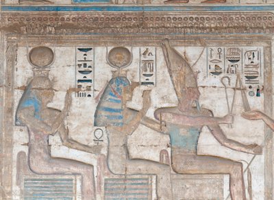 Imagen en relieve pintada en la pared de Egyptian 20th Dynasty
