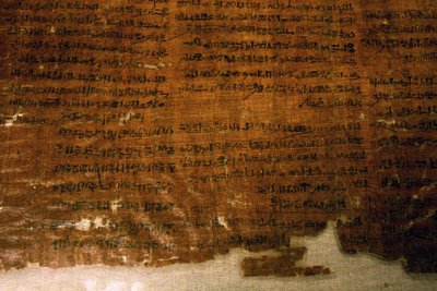 El papiro de las huelgas: documento administrativo donde se registran las huelgas ocurridas durante el reinado de Ramsés III (1186-1070 a.C.) en Deir el Medina. Los trabajadores de la ciudad interrumpieron su trabajo cuando no recibieron sus raciones de co de Egyptian 20th Dynasty