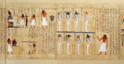 Papiro mitológico de Imenemsaouf, Tercer Periodo Intermedio, c.1000 a.C. (detalle) de Egyptian 21st Dynasty