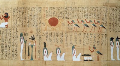 Papiro mitológico de Imenemsaouf, Tercer Período Intermedio, c.1000 a.C. (detalle) de Egyptian 21st Dynasty