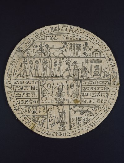 Disco amuleto (hipocefalo) hecho para Tasheritenkhonsu, c.664-525 a.C. de Egyptian 26th Dynasty