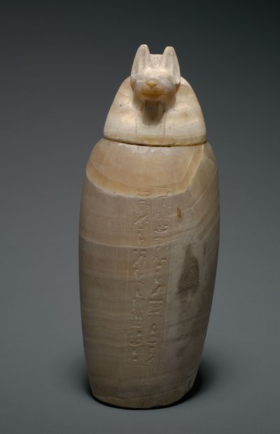 Jarro canopo con cabeza de chacal, 664-525 a.C. de Egyptian 26th Dynasty