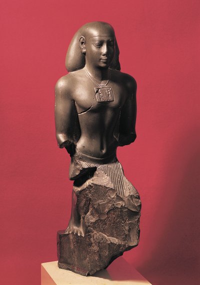 Estatua de Iahmes Saneith, un alto funcionario civil, Período Saíta, c.570-526 a.C. (esquisto) de Egyptian 26th Dynasty