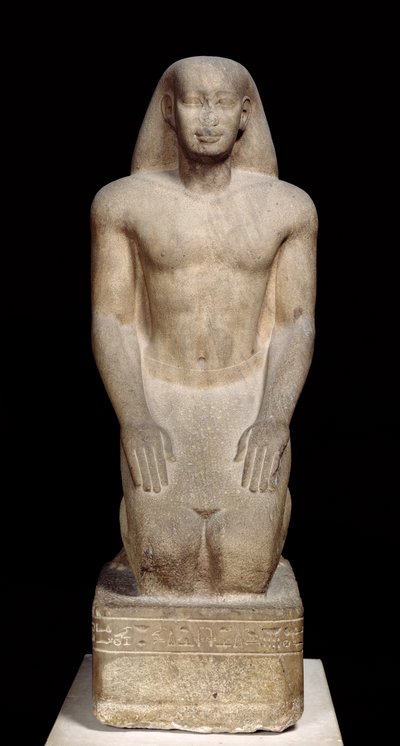 Estatua de Nakhtorheb arrodillado, Período Saíta, c.595-589 a.C. de Egyptian 26th Dynasty