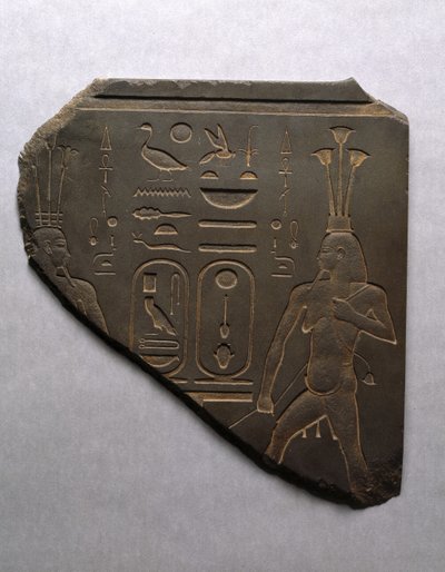 El dios del Nilo Hapi atando ritualmente el Alto y Bajo Egipto, 663-525 a.C. de Egyptian 26th Dynasty