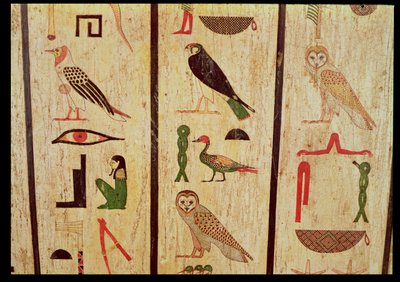 El sarcófago de Psamtik I (664-610 a.C.) (detalle de jeroglíficos) de Egyptian 26th Dynasty