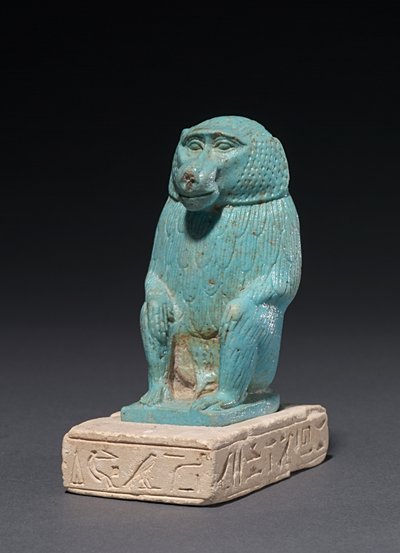 Babuino sobre una Base de Piedra Caliza, 380-30 a.C. de Egyptian 30th Dynasty