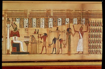 El Juicio de Osiris, (detalle) de un Libro de los Muertos, Periodo Tardío de Egyptian 30th Dynasty