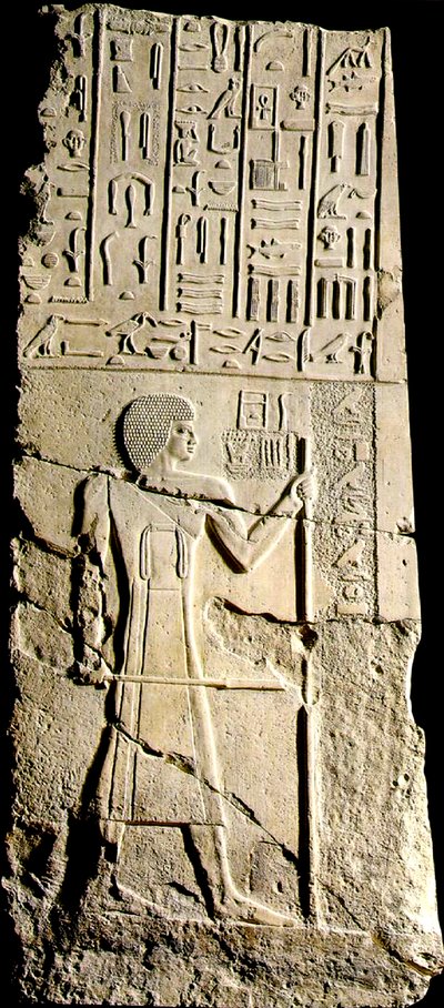 Panel, Aa-akhti, jeroglíficos y una figura, finales de la 3ª Dinastía de Egyptian 3rd Dynasty