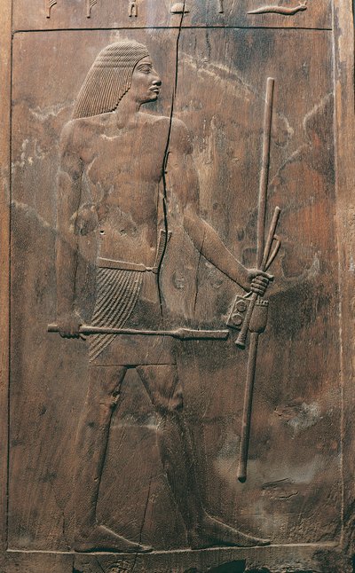 Panel que representa al difunto de la tumba de Hesira en Saqqara, Egipto, Reino Antiguo, Dinastía III, 2650-2150 a.C. de Egyptian 3rd Dynasty