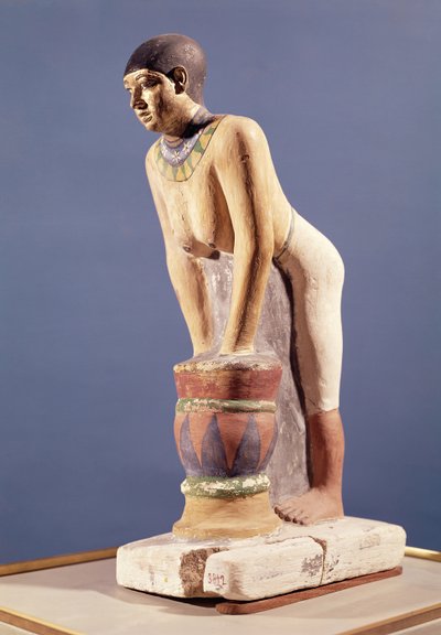 Modelo de una mujer haciendo cerveza, Reino Antiguo (piedra policromada) de Egyptian 5th Dynasty