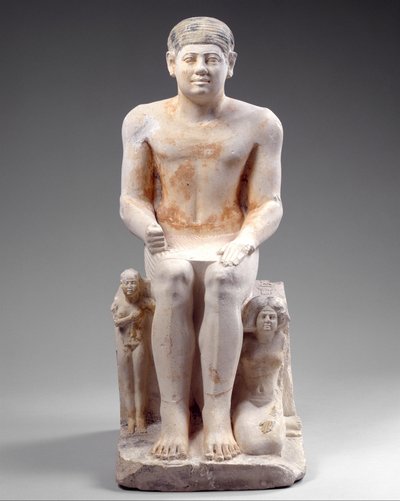 Nikare con su esposa e hija, c.2420-2389 a.C. de Egyptian 5th Dynasty