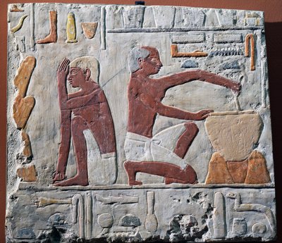 Preparación y horneado del pan, 2500-2350 a.C. de Egyptian 5th Dynasty