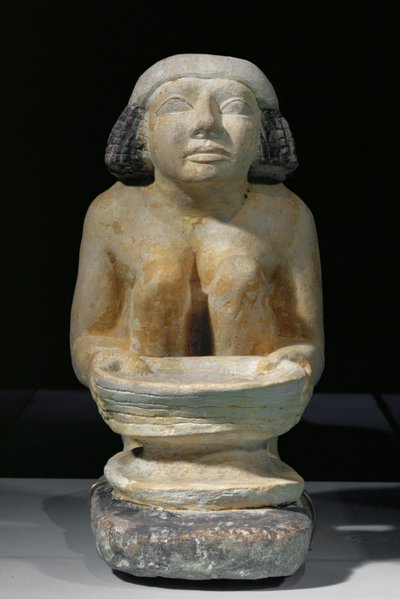 Mujer con tamiz. De Gizeh, mastaba de Djacha. Medio (piedra caliza) de Egyptian 5th Dynasty