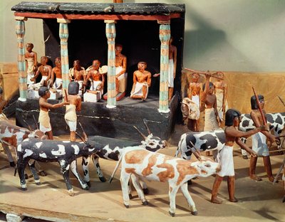 Modelo funerario de un censo de ganado, de la Tumba de Meketre, Tebas, Reino Medio, c.2000 a.C. (detalle) de Egyptian 6th Dynasty