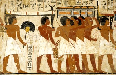 Antiguo Egipto, Pintura, Cortejo fúnebre, Tumba de Ramose, Hombres cargando tesoros, Tebas, Valle de los Nobles de Egyptian Egyptian