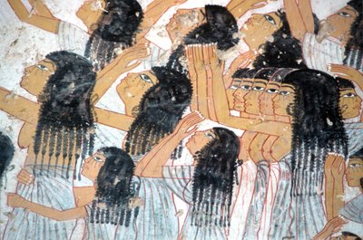 Antiguo Egipto, Pintura, Mujeres lamentándose en cortejo fúnebre, Tumba de Ramose, Valle de los Nobles, Tebas de Egyptian Egyptian