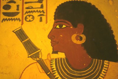 Antiguo Egipto, Pintura mural/fresco, Tumba de Sennufer, Tebas/Luxor, Sennufer con cetro, Alcalde de Tebas, supervisor bajo Amenofis II de Egyptian Egyptian