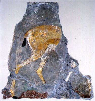 Fragmento de una pintura de una gacela de Egyptian Egyptian