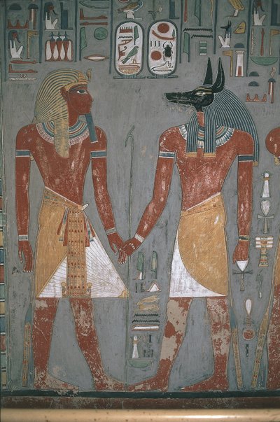 Faraón y Anpu tomados de la mano de Egyptian Egyptian