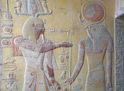 Ra el Rey Sol y Khnum, Guardián de las Fuentes del Nilo, Tumba de Ramsés IX, Luxor de Egyptian Egyptian