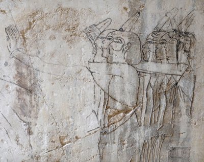 Dibujo de un grupo de hombres, tumba de Ramose de Egyptian Egyptian