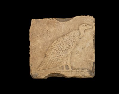 Un Bloque con un Buitre de Pie en una Cara y un Búho en la Otra, Periodo Ptolemaico de Egyptian Ptolemaic Period